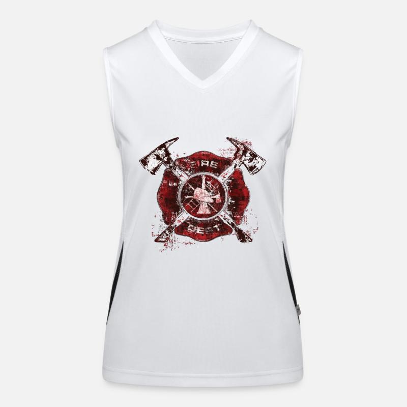 Firefighter Firefighter Helmet Blue Light Women's Functional Contrast Tank Top