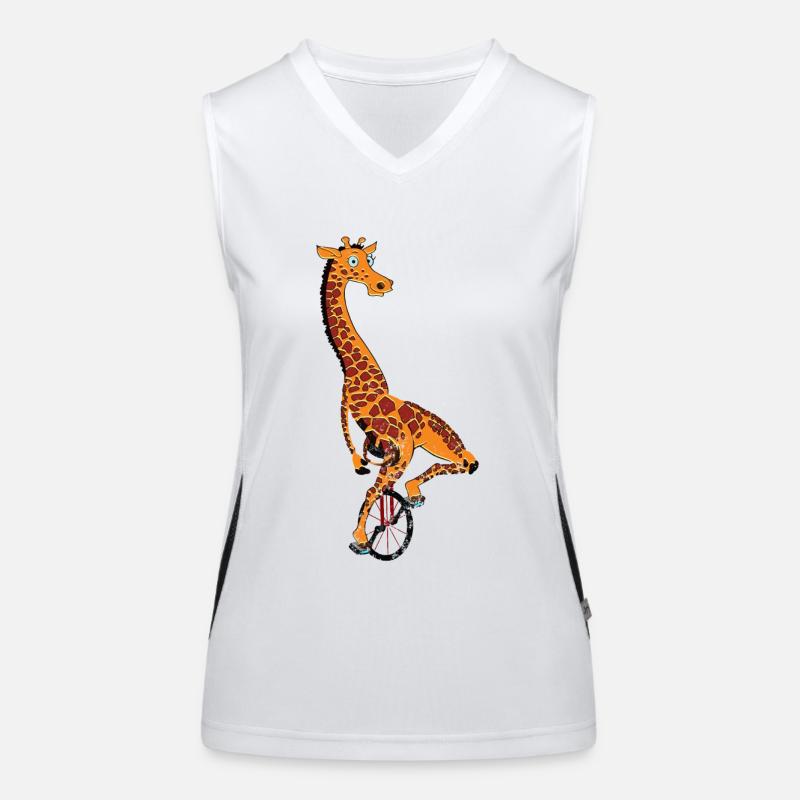Einrad, Einrad Giraffe Funktionelles Kontrast-Tank Top für Frauen