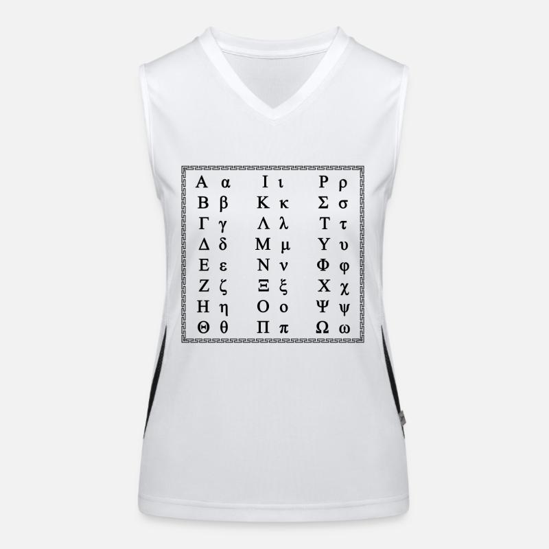 Griechische Alphabet Design schwarz Geschenkidee Funktionelles Kontrast-Tank Top für Frauen