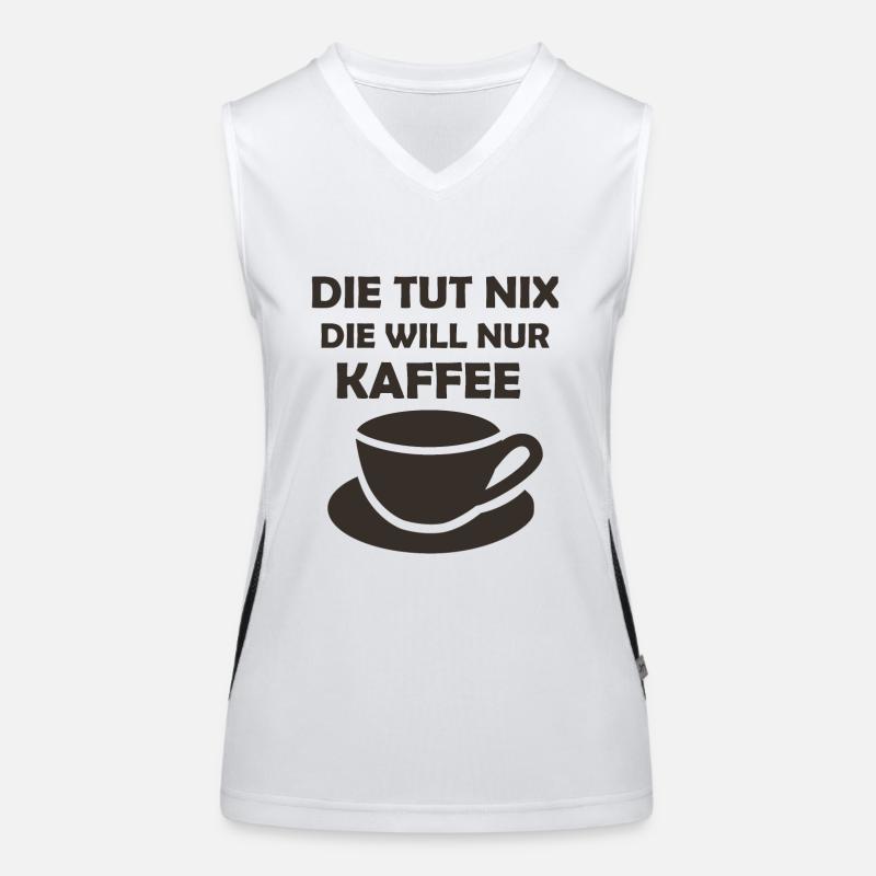 Kaffee Spruch Büro Funktionelles Kontrast-Tank Top für Frauen