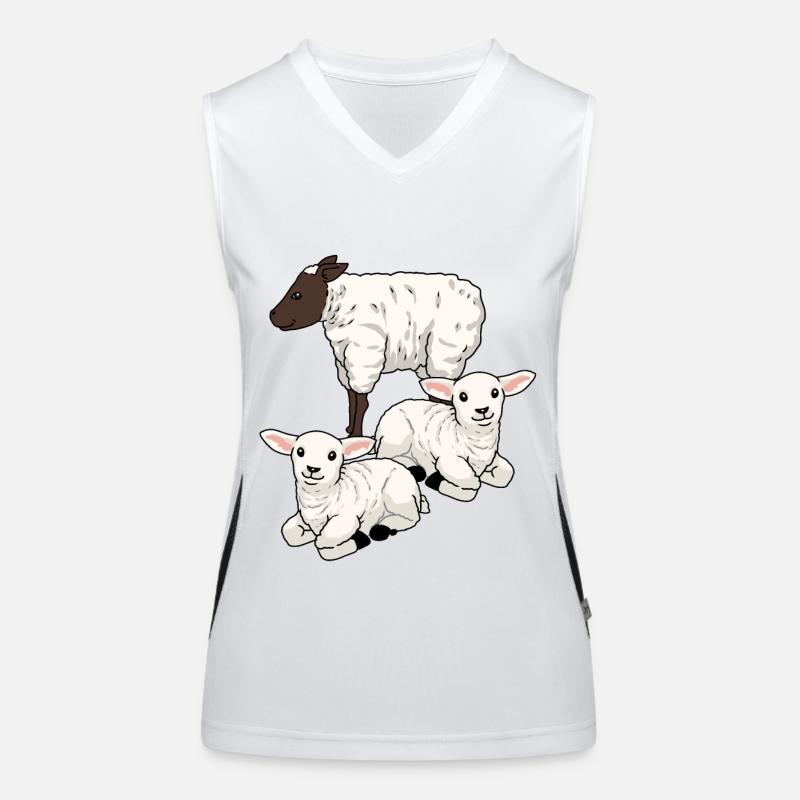 Sheep Sheep Ungulates Lamb Easter Mutton Herd Women's Functional Contrast Tank Top
