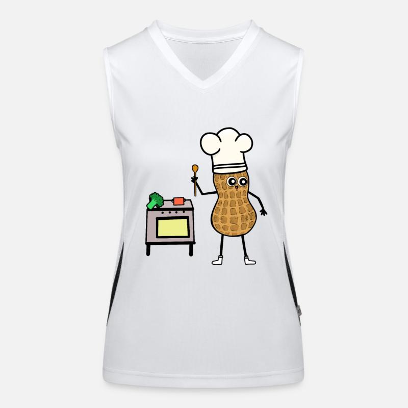 Erdnuss Koch Kochen Küche Herd Hobbykoch Funktionelles Kontrast-Tank Top für Frauen