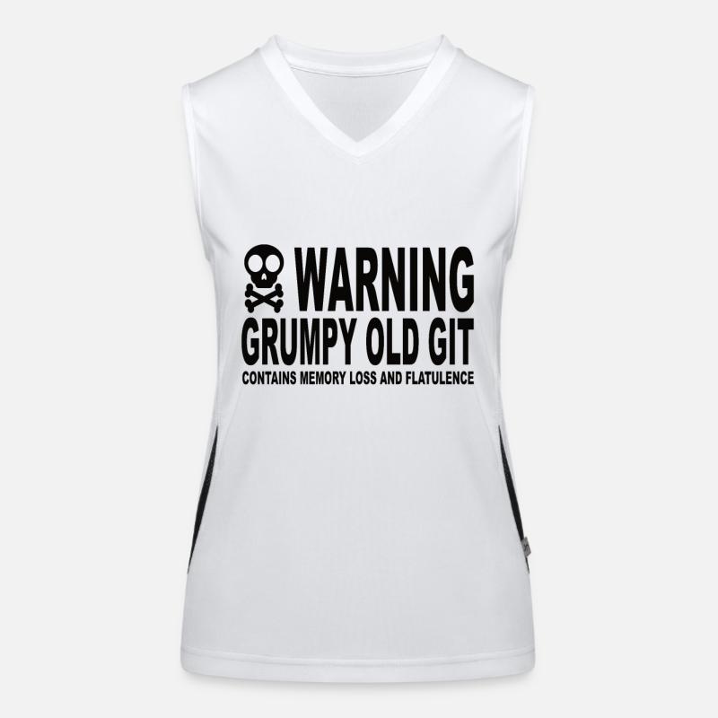 Warning Grumpy Old Git Women's Functional Contrast Tank Top