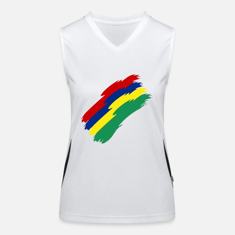 Couleurs du drapeau de l’île Maurice Débardeur respirant contrasté Femme