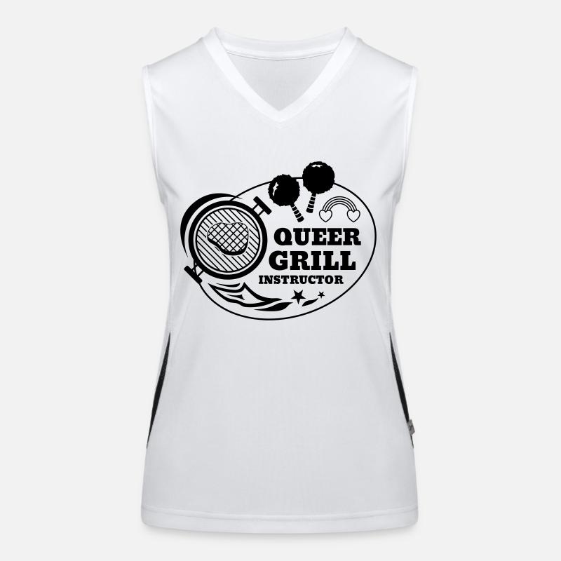 Queer Grill Instructor BBQ Idée cadeau Débardeur respirant contrasté Femme