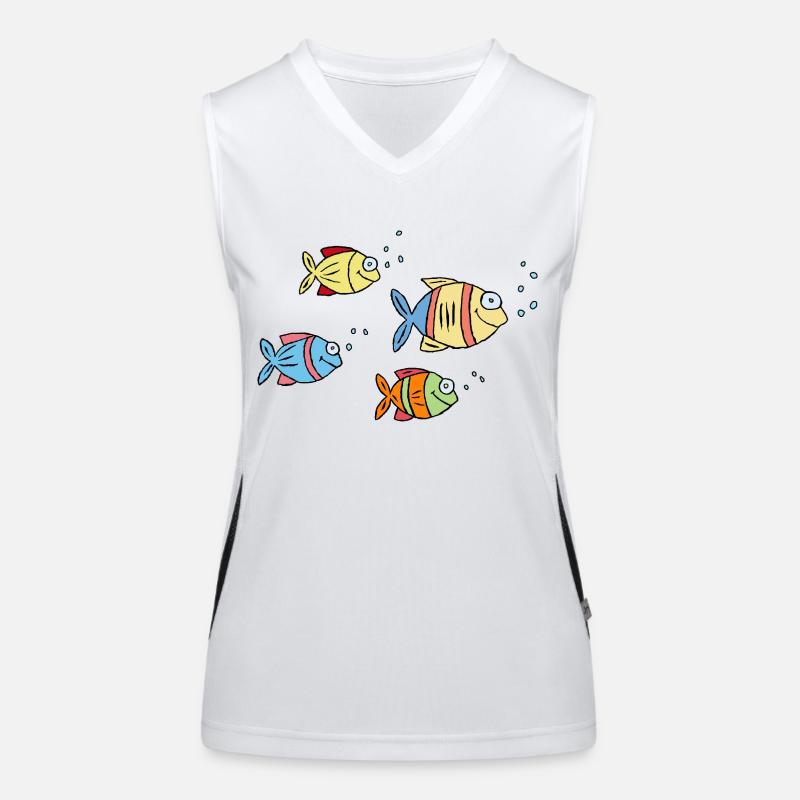 Poisson Cichlide Eau Mer Graffiti Dessin Débardeur respirant contrasté Femme