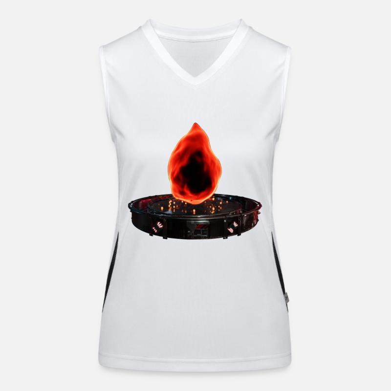 Stylized Fire in Sci-Fi Plataform Women's Functional Contrast Tank Top