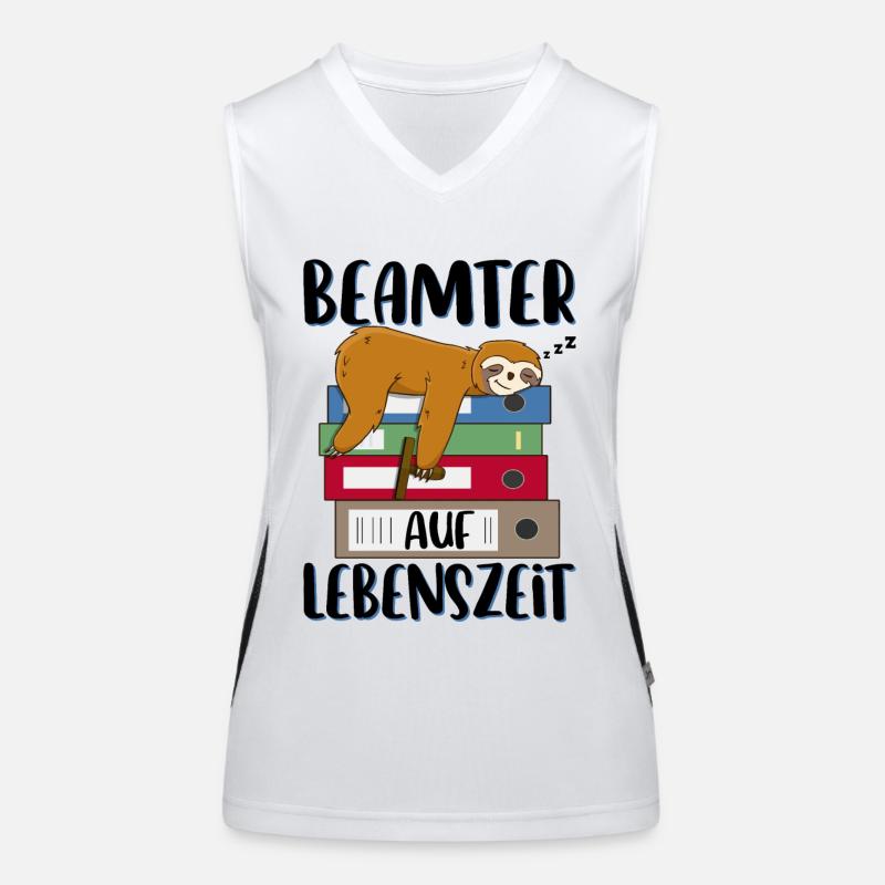 Beamter auf Lebenszeit Beamten Spruch Faultier Funktionelles Kontrast-Tank Top für Frauen