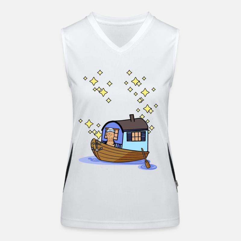 Ahoi Ruderboot Boot Paddelboot Segelboot maritim Funktionelles Kontrast-Tank Top für Frauen