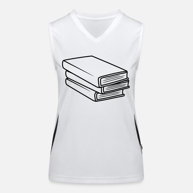 Stacked Books Comic Design Women's Functional Contrast Tank Top