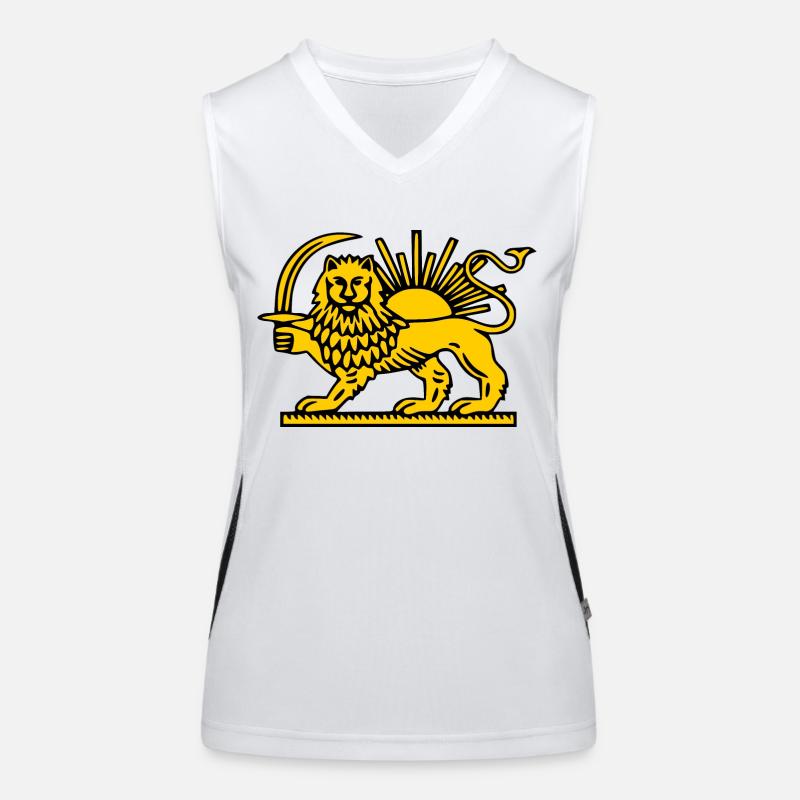 Iran lion - Women's Functional Contrast Tank Top - white/black