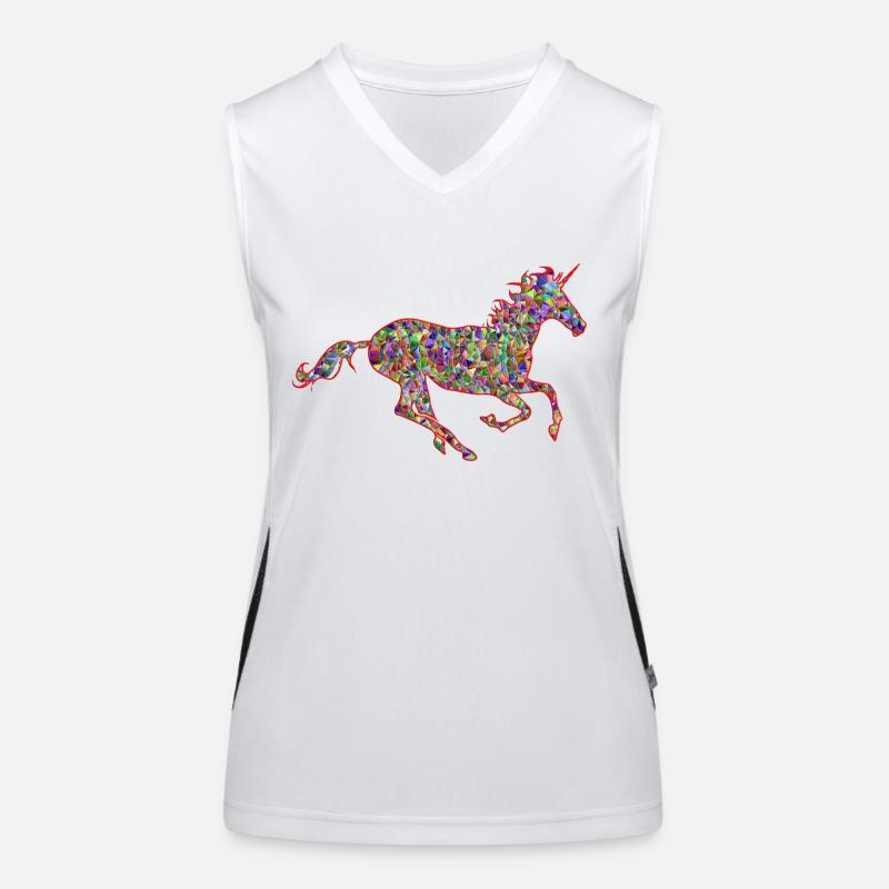 Pferd mit Horn Funktionelles Kontrast-Tank Top für Frauen