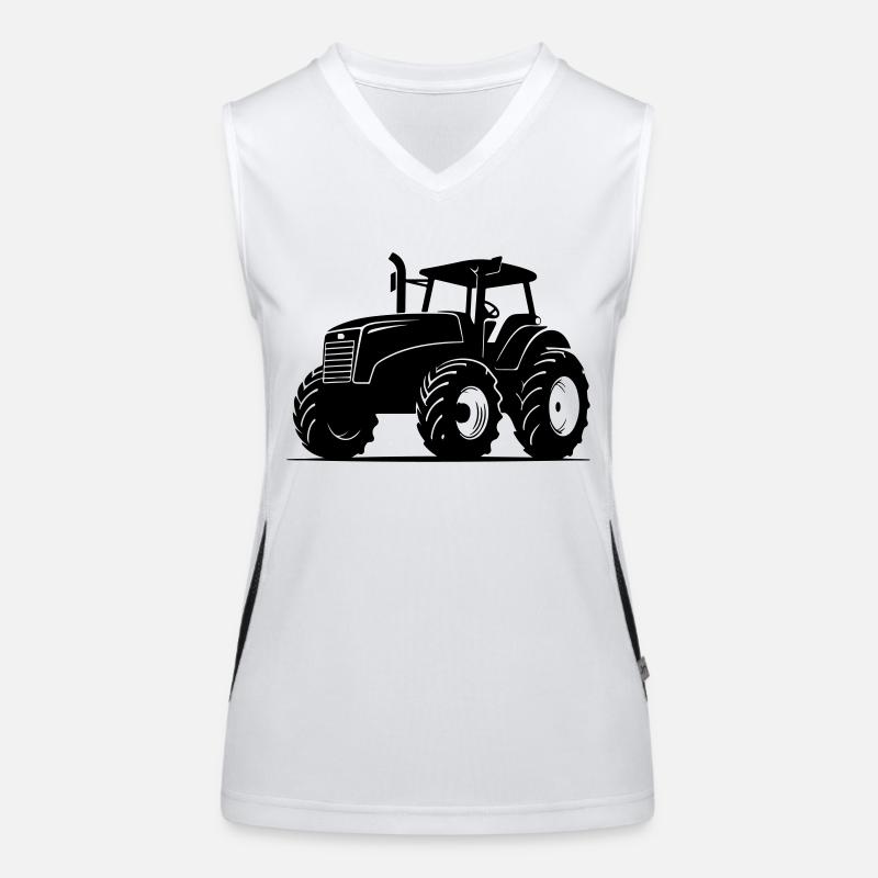 Traktor Farmer Symbol Bauer Funktionelles Kontrast-Tank Top für Frauen