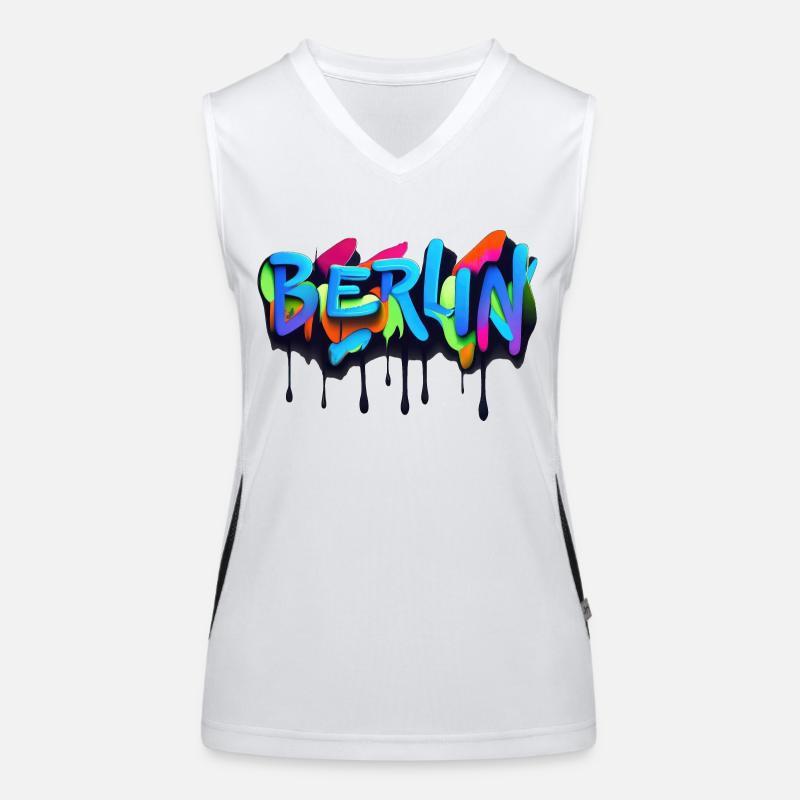 Berlin Graffiti Women's Functional Contrast Tank Top