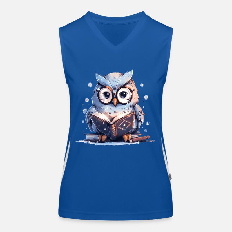 Süße Eule Buch Lesen Lesefan Bücher Funktionelles Kontrast-Tank Top für Frauen