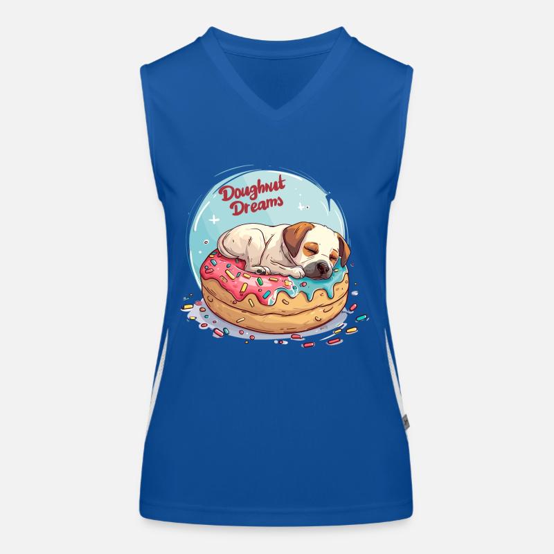 Doughnut Dog Dreams Donut Hunde Träume Débardeur respirant contrasté Femme