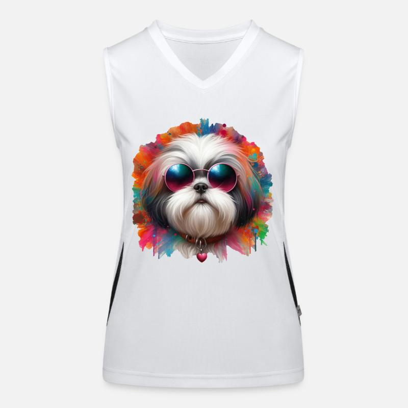 Shih Tzu Kunst Funktionelles Kontrast-Tank Top für Frauen