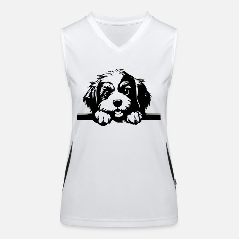 Havanese - Women's Functional Contrast Tank Top - white/black