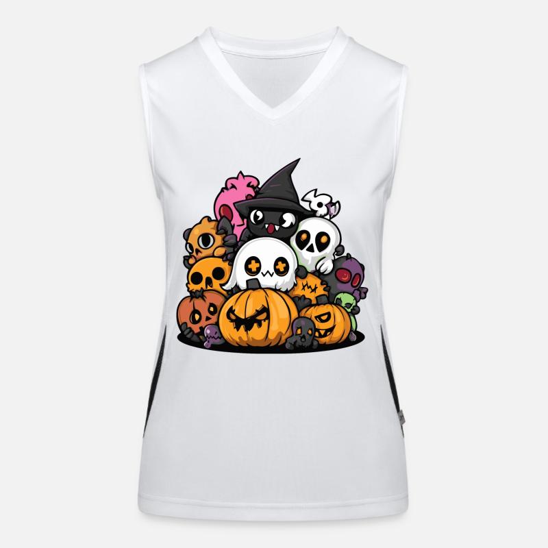 Halloween Party Figures Women's Functional Contrast Tank Top