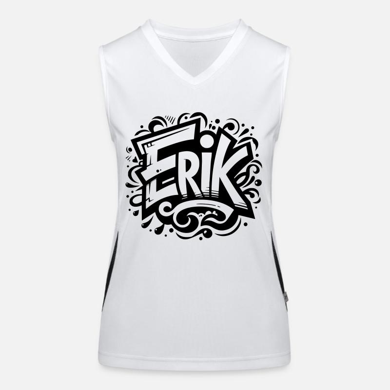 Erik Surname First Name Graffiti Women's Functional Contrast Tank Top