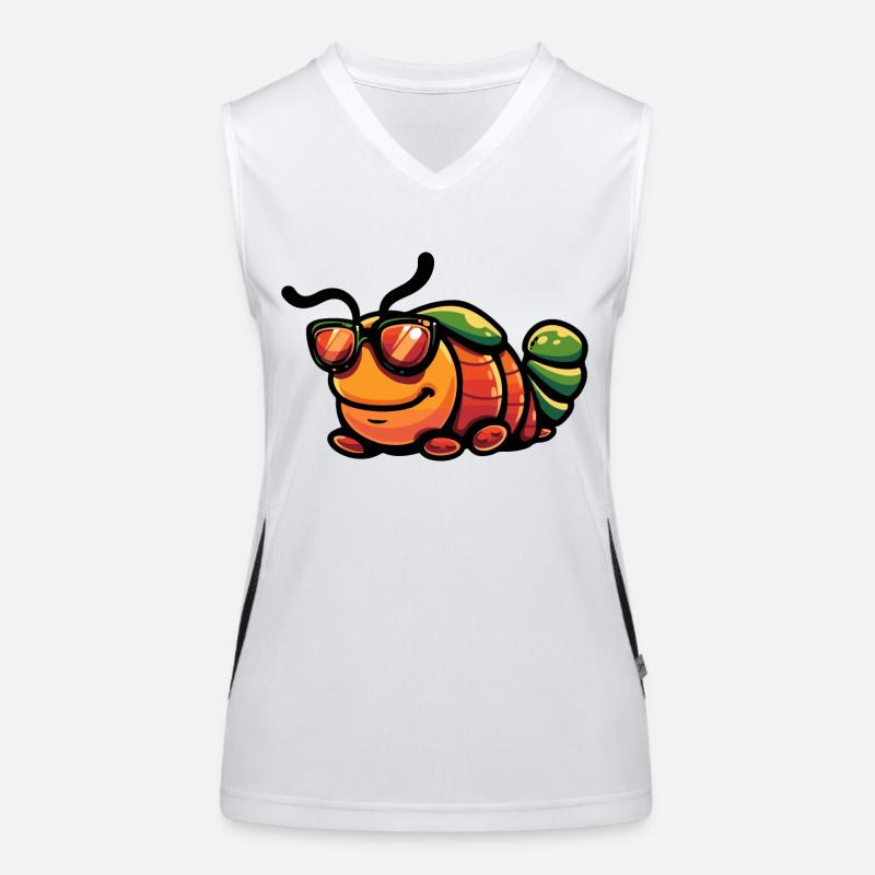 Wurm Comic Cool Funktionelles Kontrast-Tank Top für Frauen