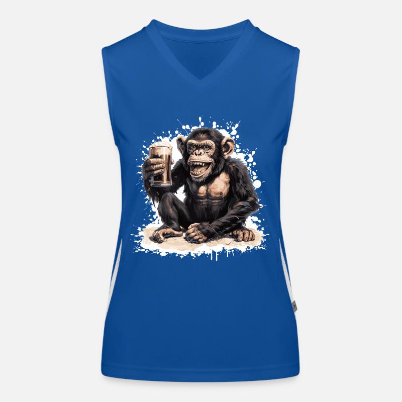 Monkey Beer Funny Women's Functional Contrast Tank Top
