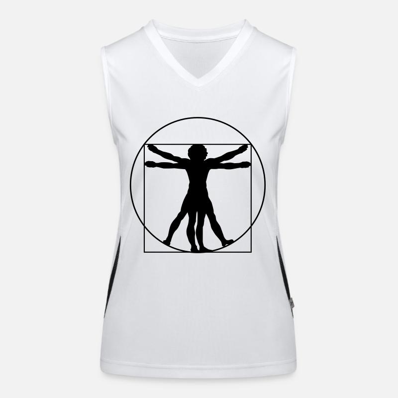 Vitruvian Man von Leonardo Da Vinci Funktionelles Kontrast-Tank Top für Frauen