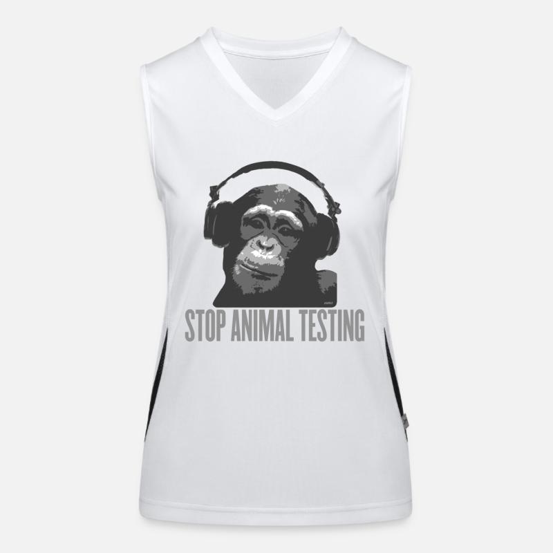 DJ MONKEY stop animal testing by wam Funktionelles Kontrast-Tank Top für Frauen
