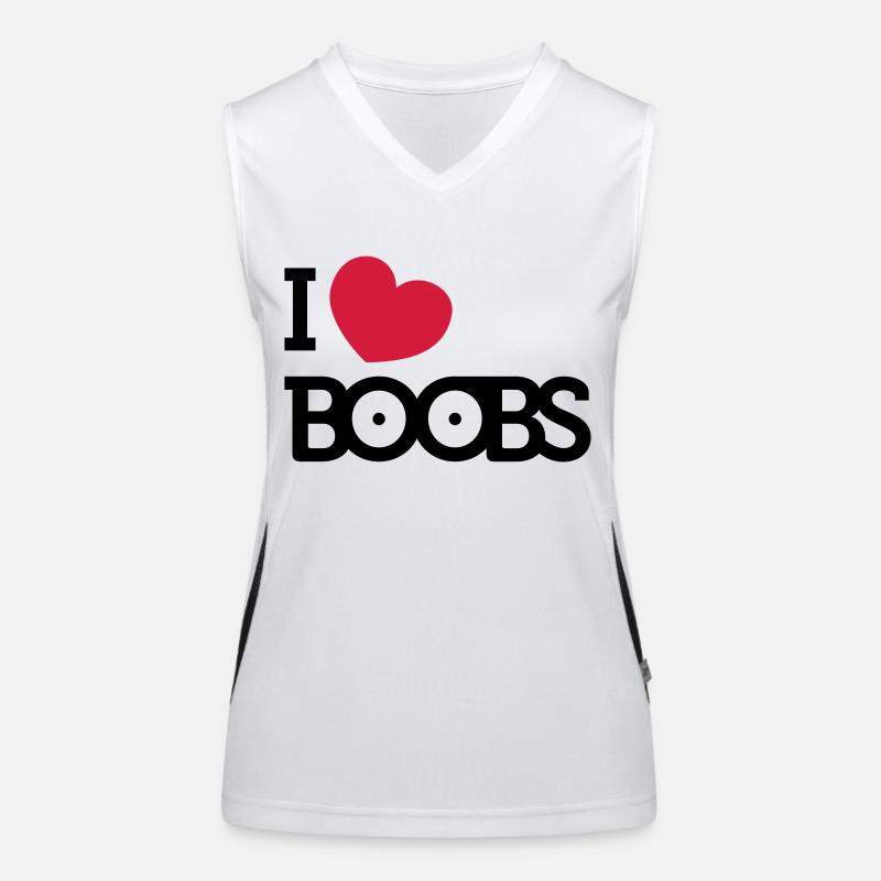 I love Boobs Funktionelles Kontrast-Tank Top für Frauen