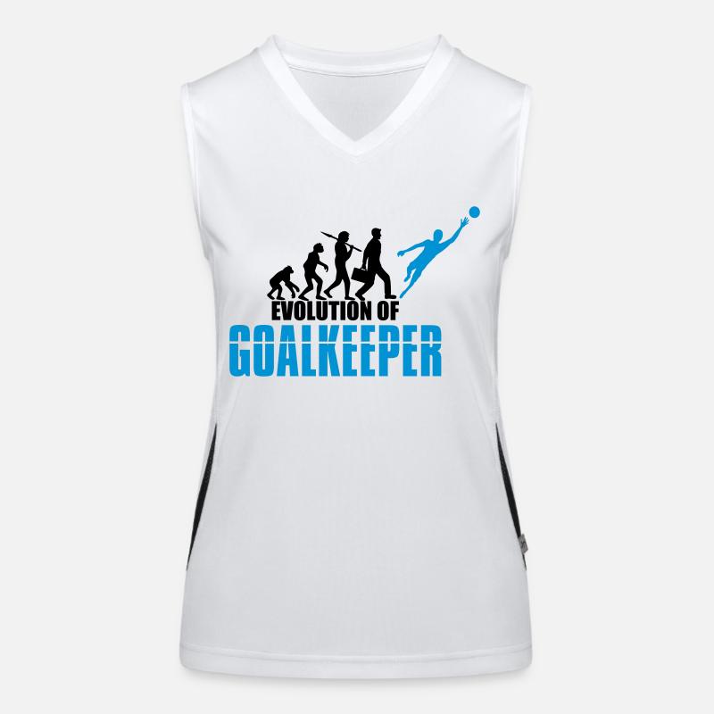 goalkeeper entwickung evolution torwart torhueter Funktionelles Kontrast-Tank Top für Frauen