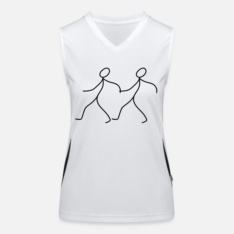 Strichmaennchen go for a walk with you Women's Functional Contrast Tank Top