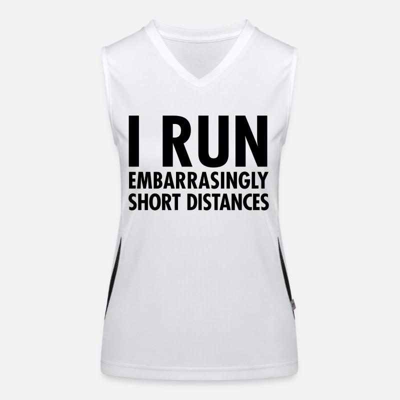 I Run Embarrasingly Short Distances Funktionelles Kontrast-Tank Top für Frauen