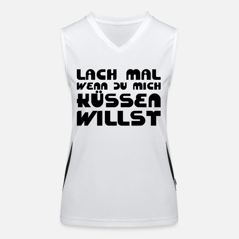 Lach mal, wenn Du mich küssen willst Funktionelles Kontrast-Tank Top für Frauen