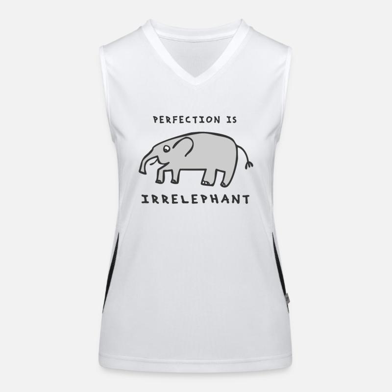 Perfection is irrelephant - Elephant - light/grey Funktionelles Kontrast-Tank Top für Frauen