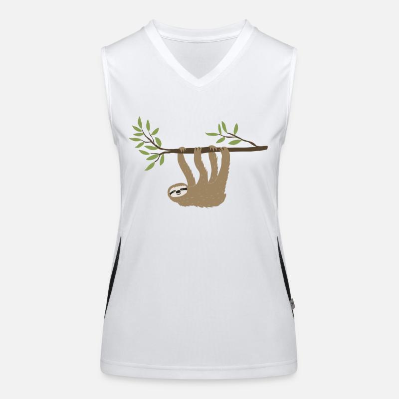Sloth hanging around Women's Functional Contrast Tank Top