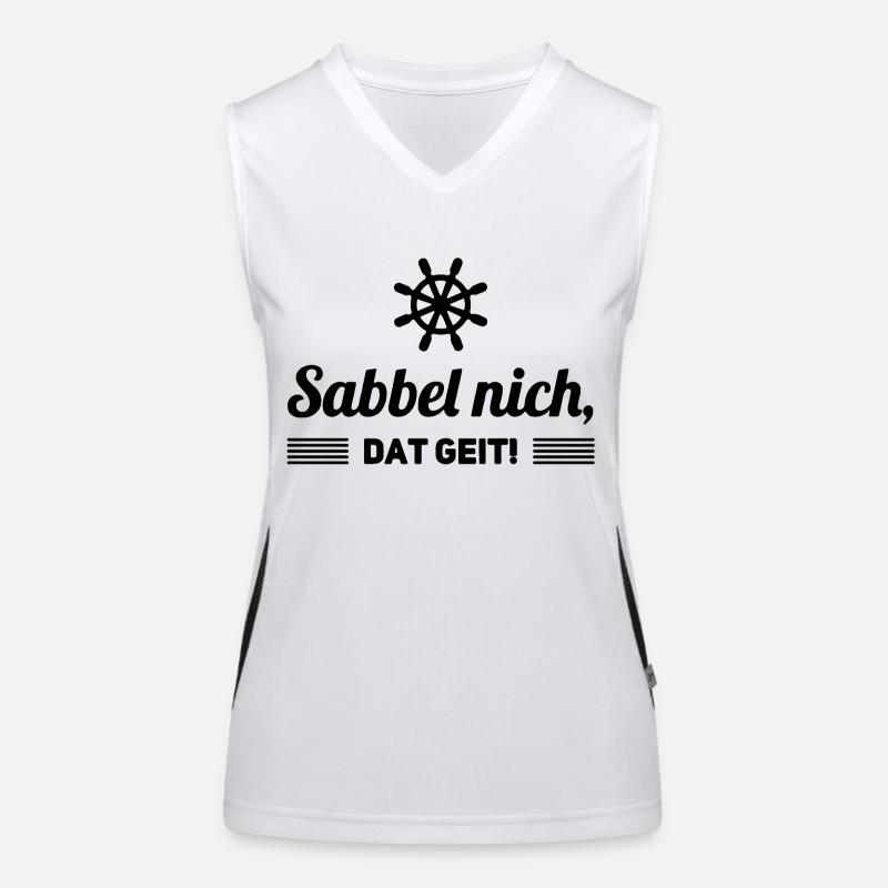 Sabbel nich dat geit Spruch Plattdeutsch Funktionelles Kontrast-Tank Top für Frauen