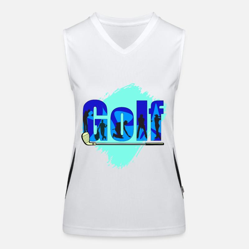 Golf Golfspieler auf dem Golfplatz als Geschenk Funktionelles Kontrast-Tank Top für Frauen