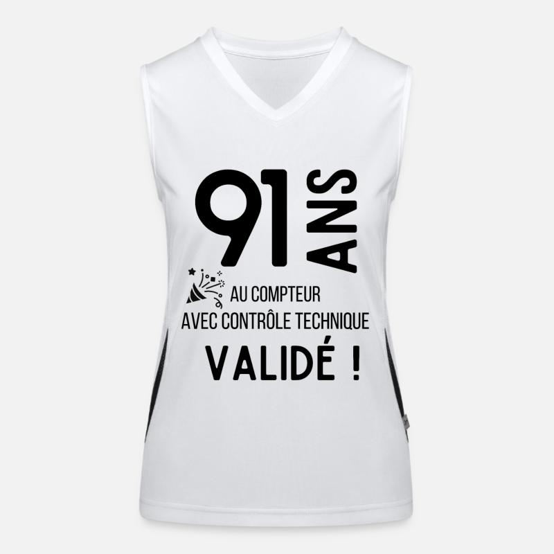 91 ans validé Débardeur respirant contrasté Femme