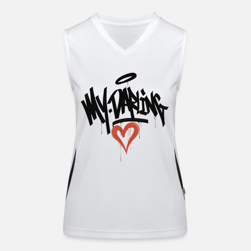 My Darling Graffiti - Women's Functional Contrast Tank Top - white/black