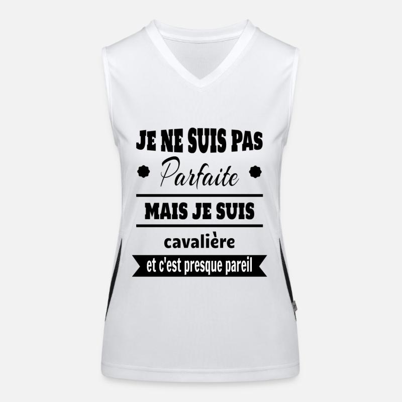 Cadeau pas parfaite mais cavalière cheval Débardeur respirant contrasté Femme