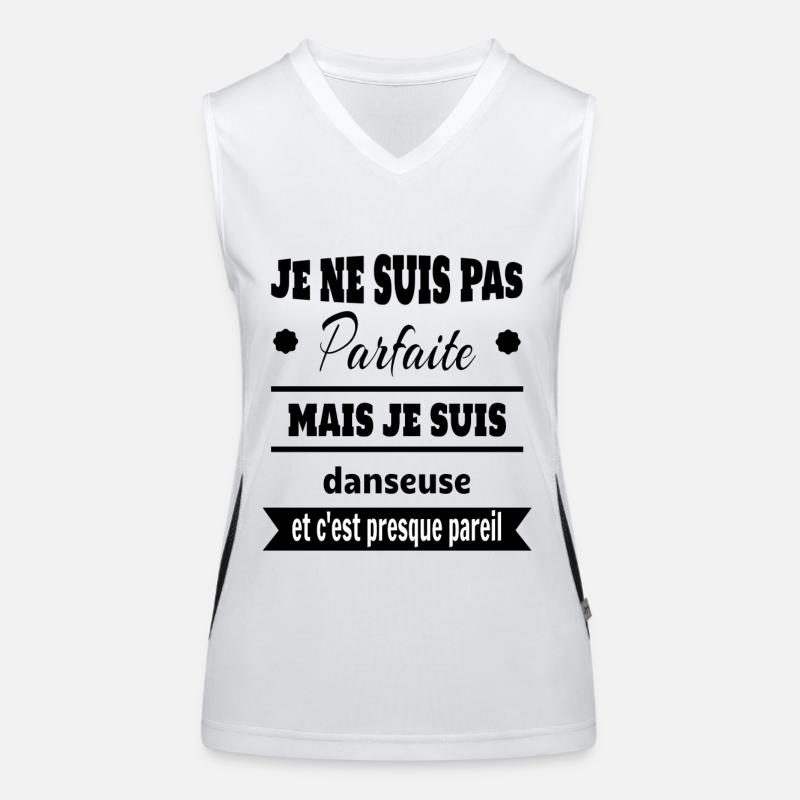 Pas parfaite mais Danseuse classique moderne Débardeur respirant contrasté Femme