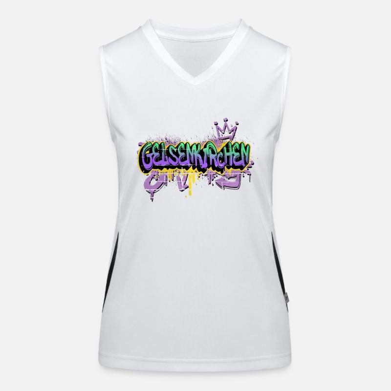 Gelsenkirchen Germany City Graffiti Sprayer Women's Functional Contrast Tank Top
