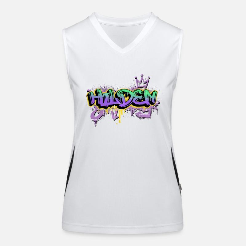 Hilden Germany City Graffiti Spray Sprayer Women's Functional Contrast Tank Top