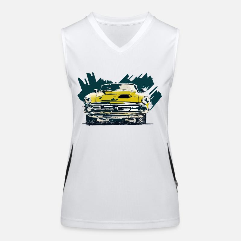 Retro-Auto Funktionelles Kontrast-Tank Top für Frauen