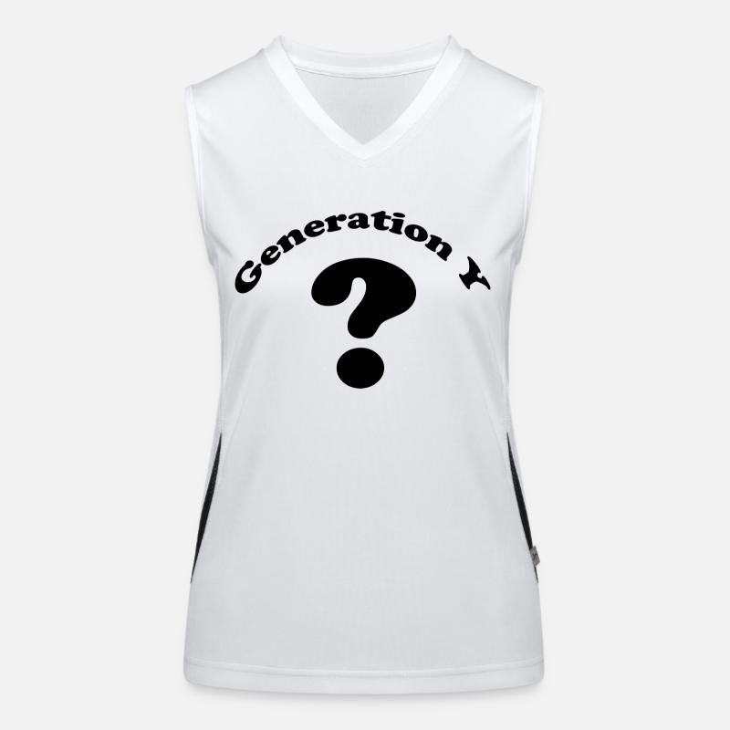 Generation Y Fragezeichen Funktionelles Kontrast-Tank Top für Frauen