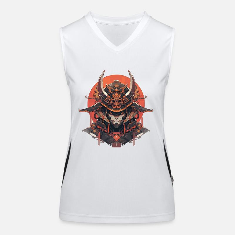 Futuristic Samurai Warrior Design Women's Functional Contrast Tank Top