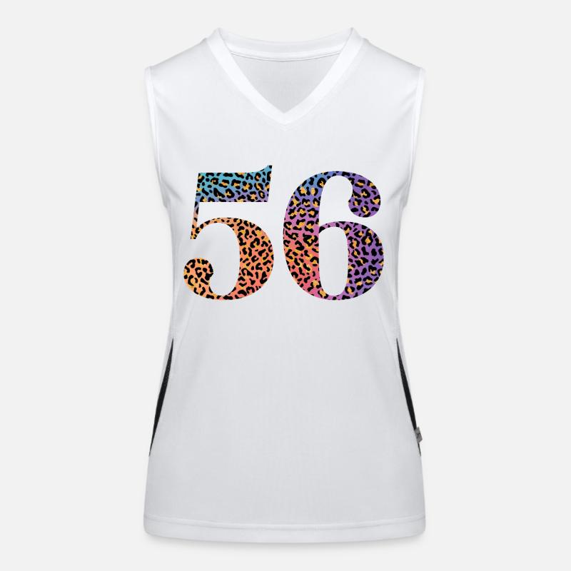 56. Geburtstag Leopard Funktionelles Kontrast-Tank Top für Frauen