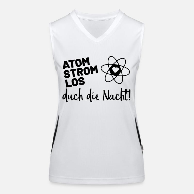 Sprüche Winter Atomstromlos durch die Nacht Funktionelles Kontrast-Tank Top für Frauen