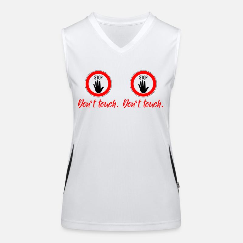 dont touch boobs Funktionelles Kontrast-Tank Top für Frauen