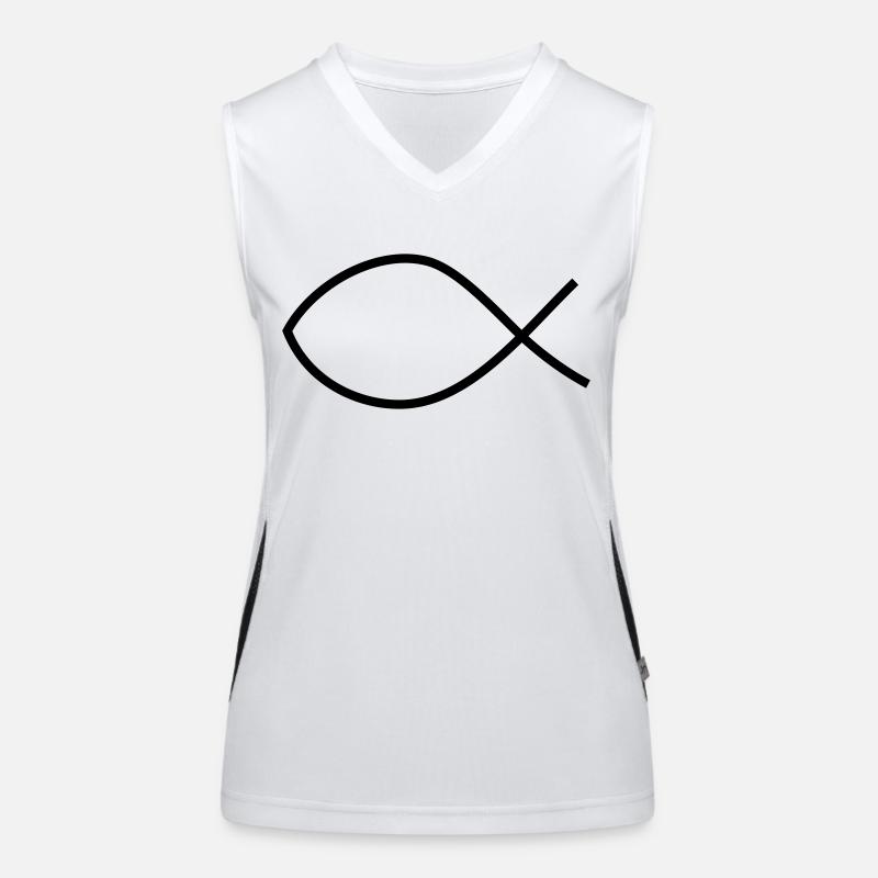 Fish christian symbol Women's Functional Contrast Tank Top